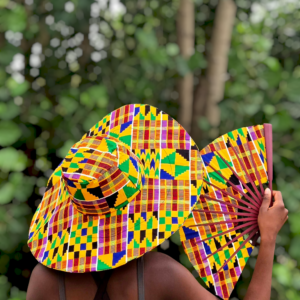 2 Set - Regular Brim Summer Hat & Fan
