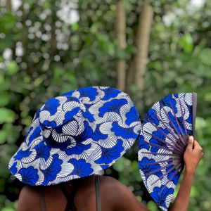 2 Set - Regular Brim Summer Hat & Fan