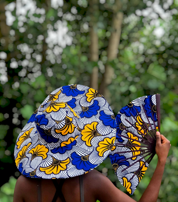 2 Set - Regular Brim Summer Hat & Fan