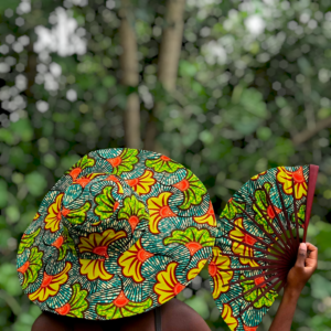 2 Set - Regular Brim Summer Hat & Fan