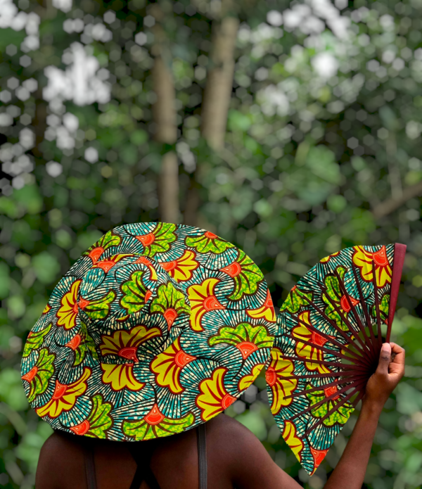 2 Set - Regular Brim Summer Hat & Fan