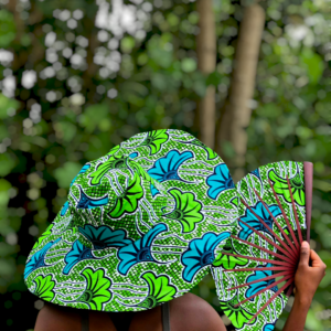 2 Set - Regular Brim Summer Hat & Fan