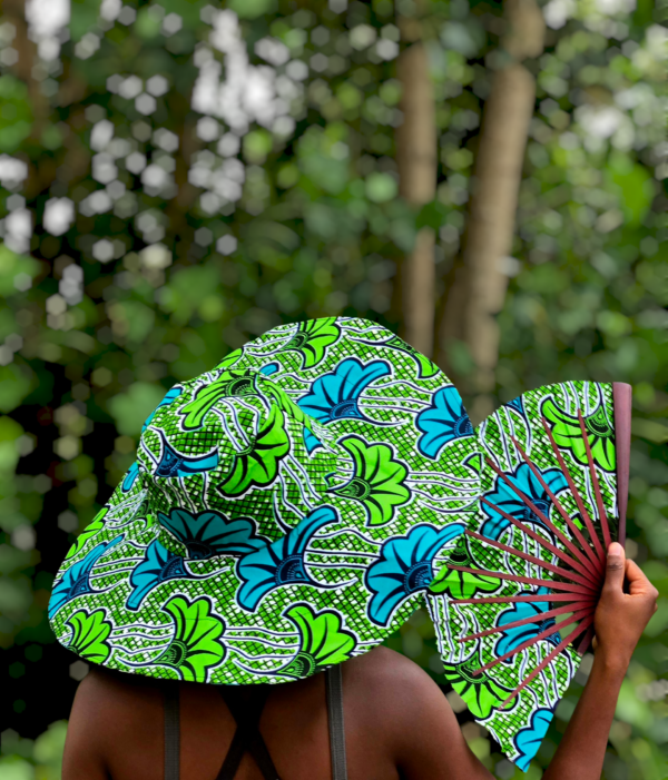 2 Set - Regular Brim Summer Hat & Fan